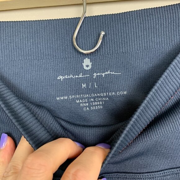 Spiritual Gangster High Rise Navy Blue Leggings - Size M/L - Picture 4 of 7